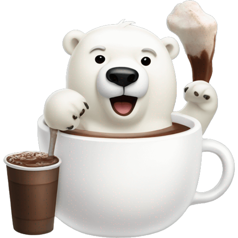 polar bear with hot chocolate  emoji