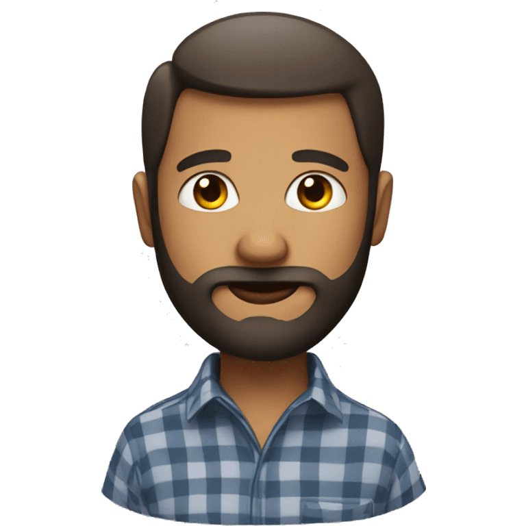 plaid shirt white man with a beard, his eyes are hearts emoji