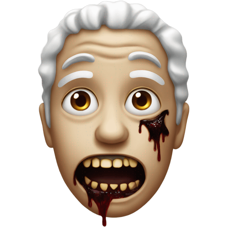 Horror themed drooling emoji realistic  emoji