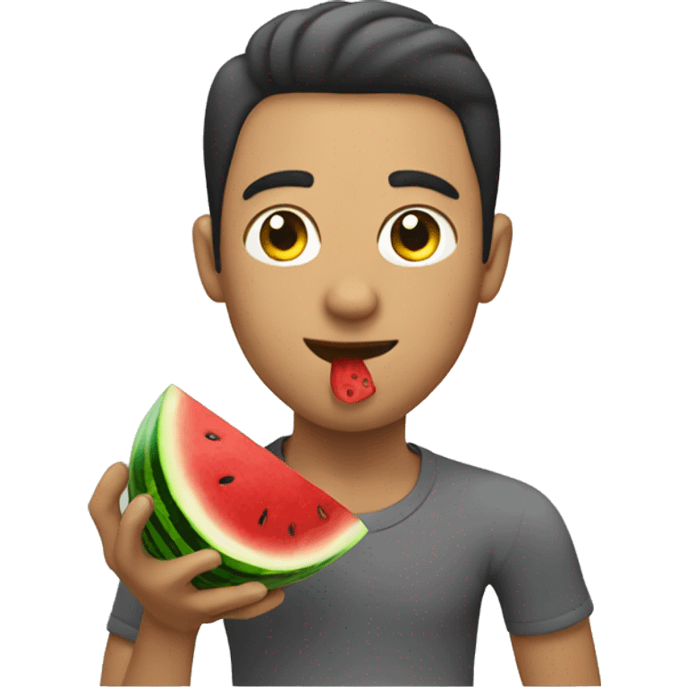 man eating watermelon  emoji