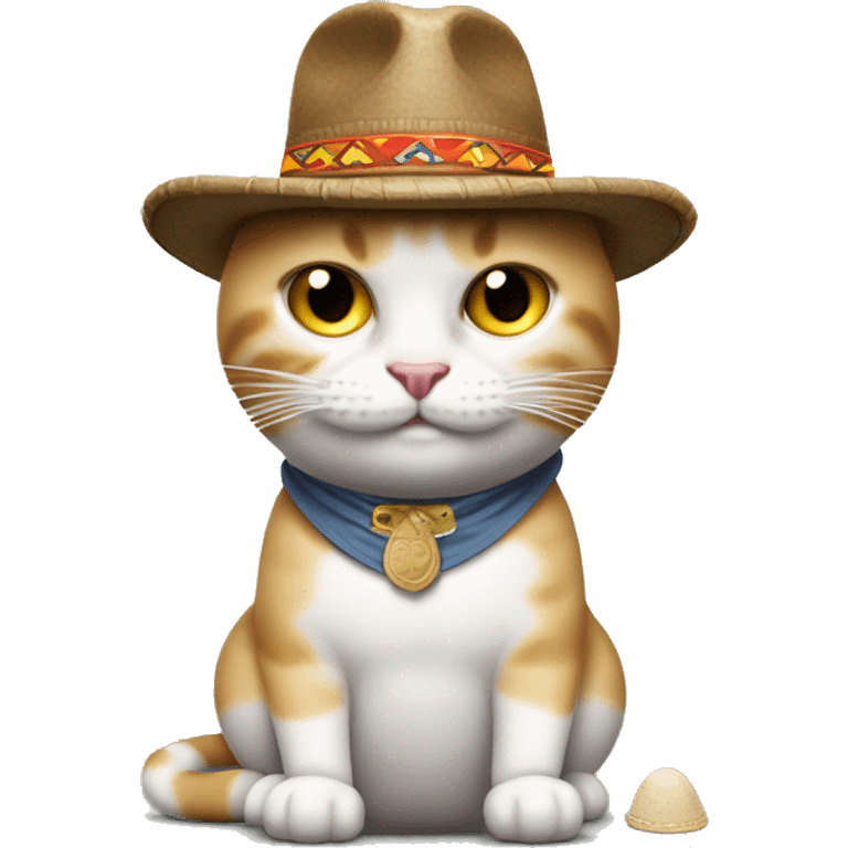 gato gordo con cara de tonto con un sombrero de copa y una espatula en su mano parado como en 2 patas emoji