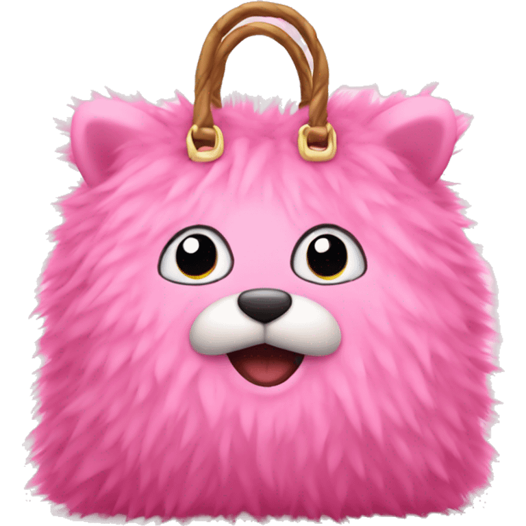 Big fluffy pink bag  emoji