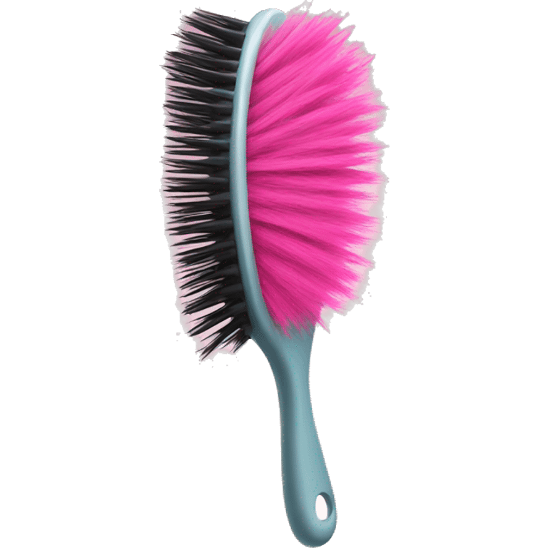 Realistic pink hair brush emoji