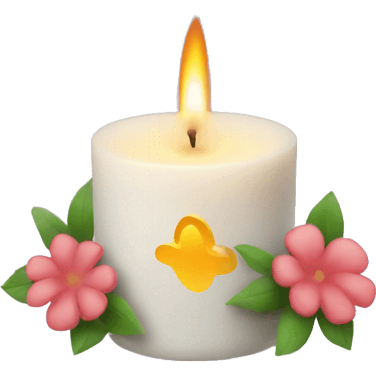 Aroma candle with flowers  emoji