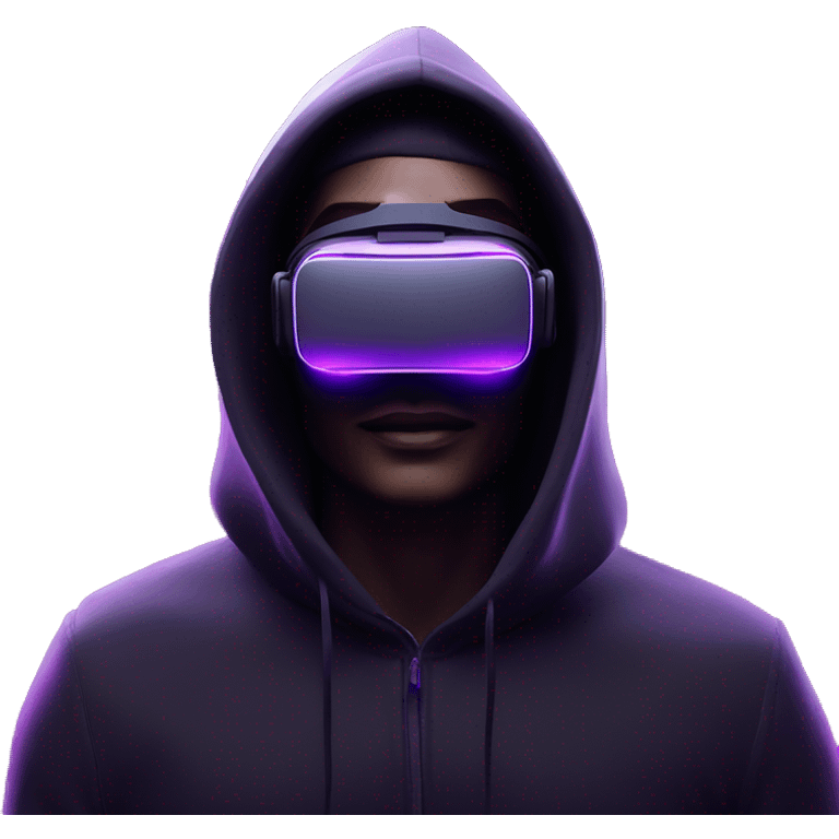 Ilon Mask wearing a black hoodie with "OMG" letters on it and VR headset oculus quest 2 in a cyberpunk VR environment with violet neon lighting. emoji