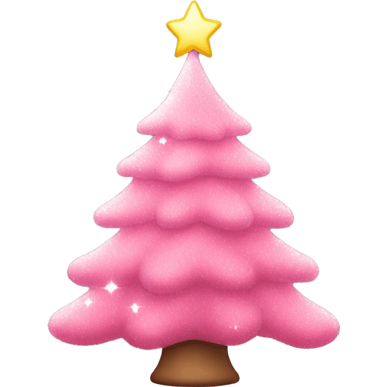 Pink Christmas tree with twinkling lights  emoji