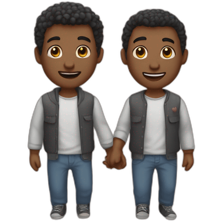 Two guys in love emoji