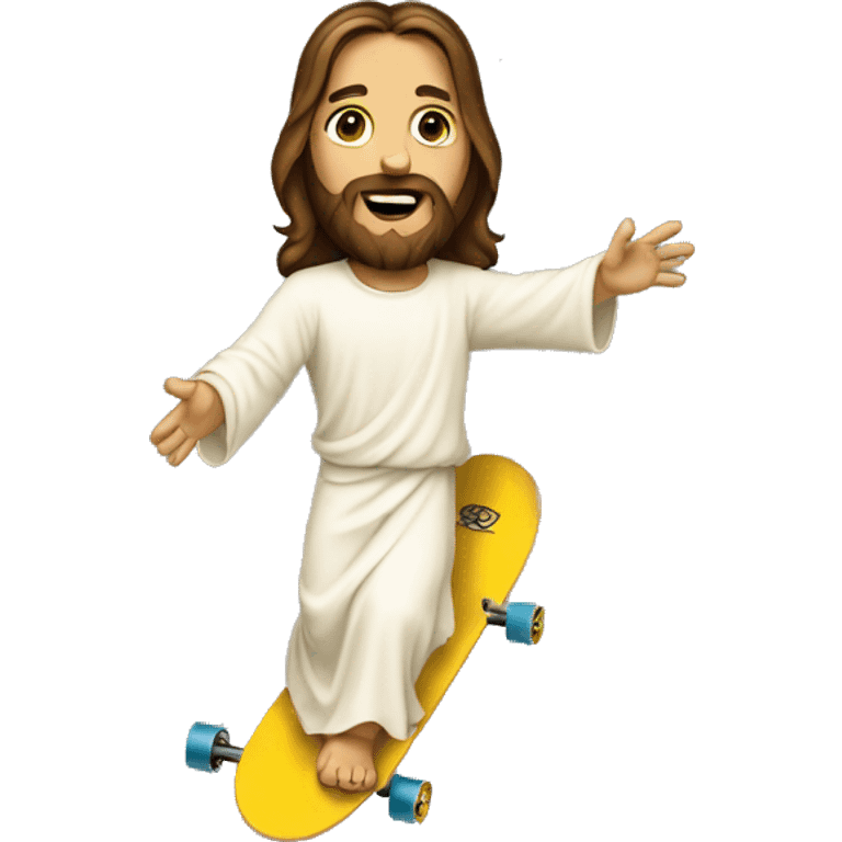 Jesus Christ on a skateboard epically  emoji