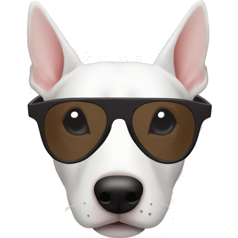 English bullterrier dog white flat sunglasses emoji