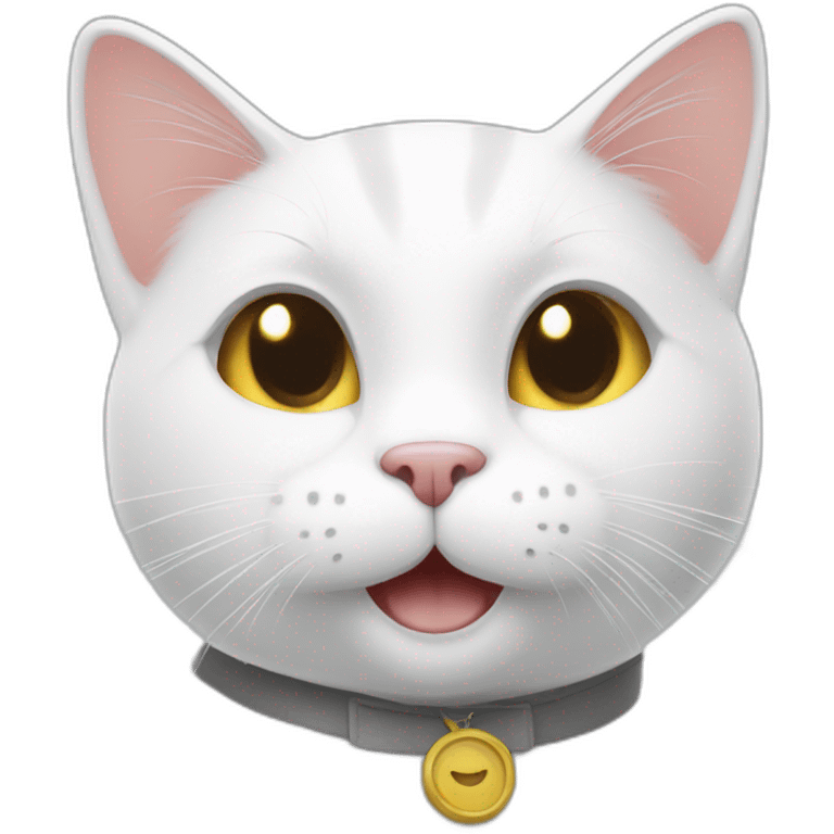 White cat gives a thumbs up emoji