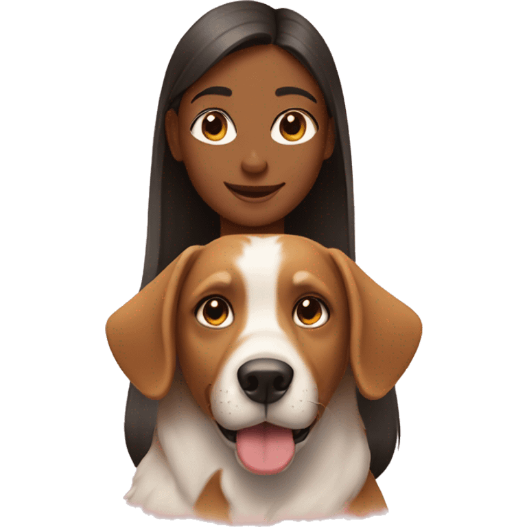 Girl and a dog emoji