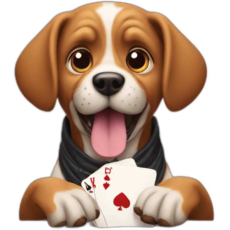 Dog playing poker emoji