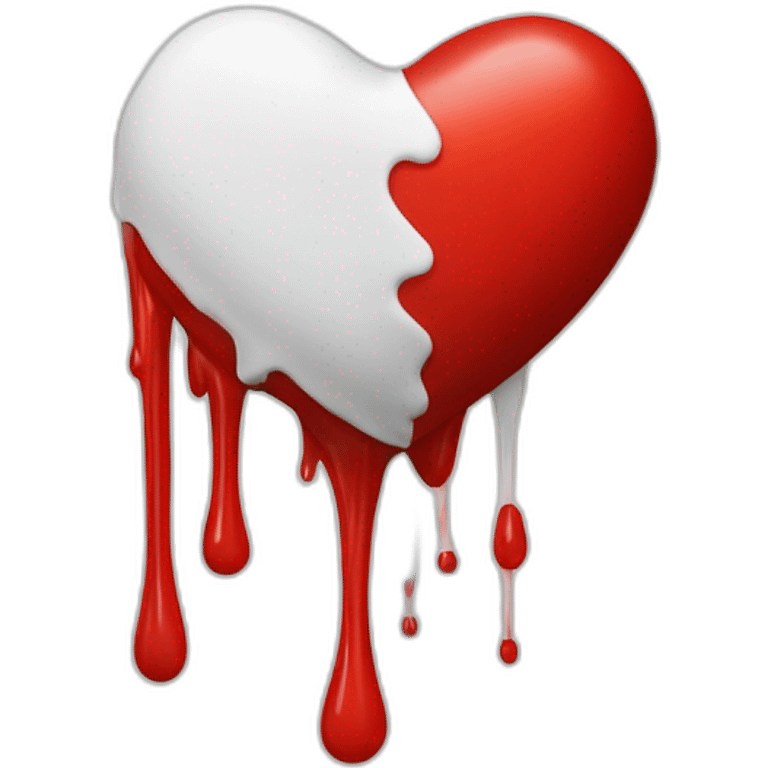 bandaged red heart with white liquid dripping from the point emoji