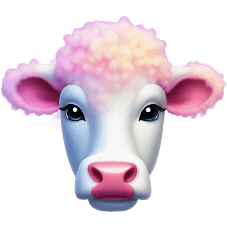 Lisa frank glitter fluffy cow emoji