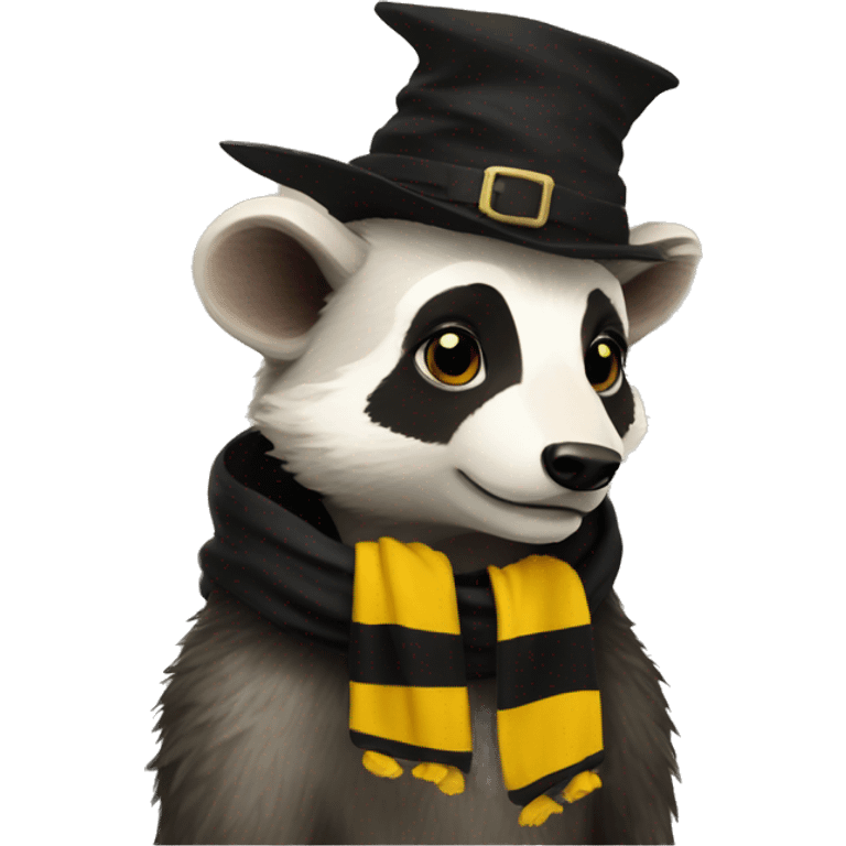 hufflepuff badger with hogwarts scarf emoji