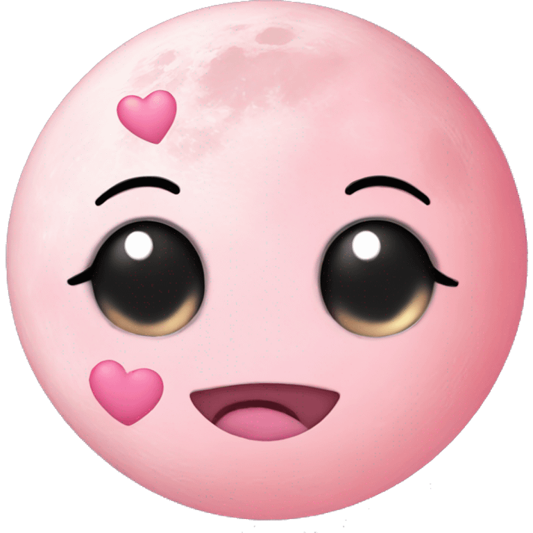 Baby pink moon with heart  emoji