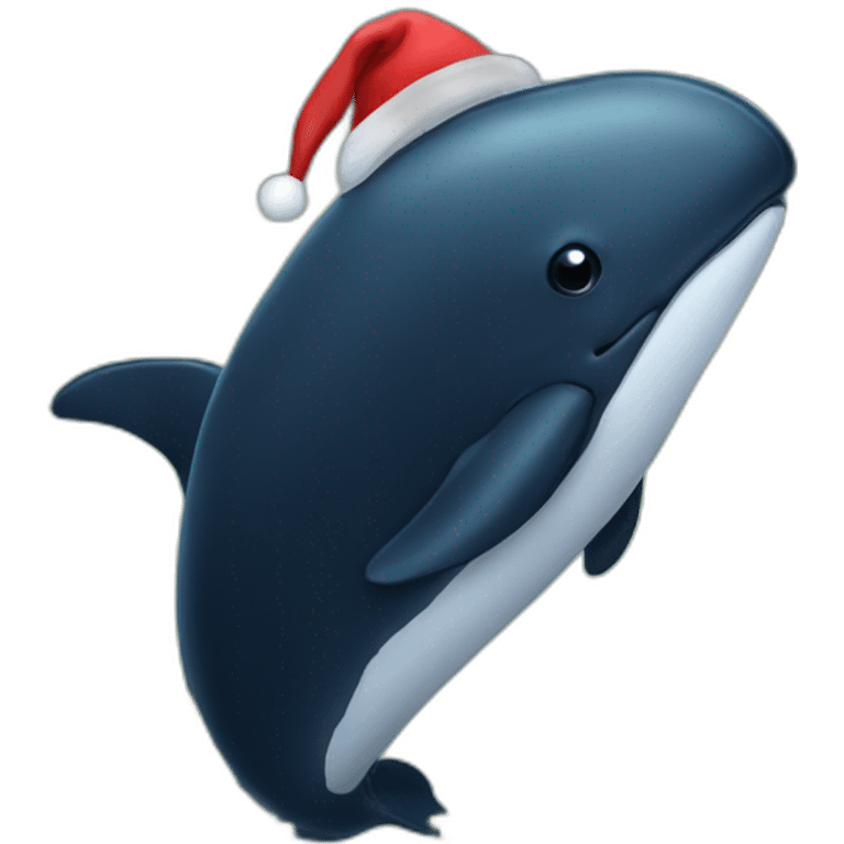 black whale christmas emoji