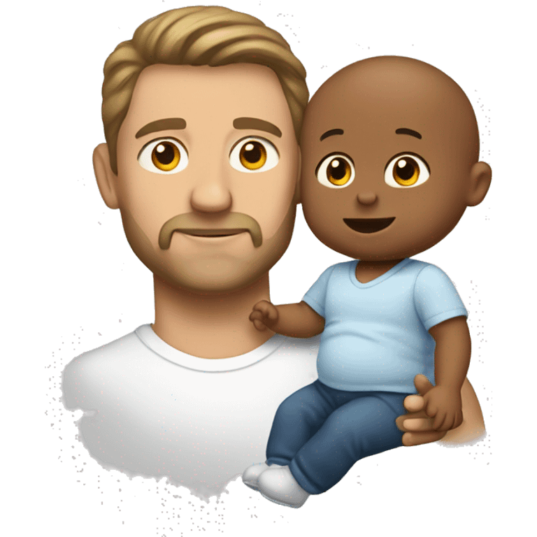 White Dad and baby  emoji