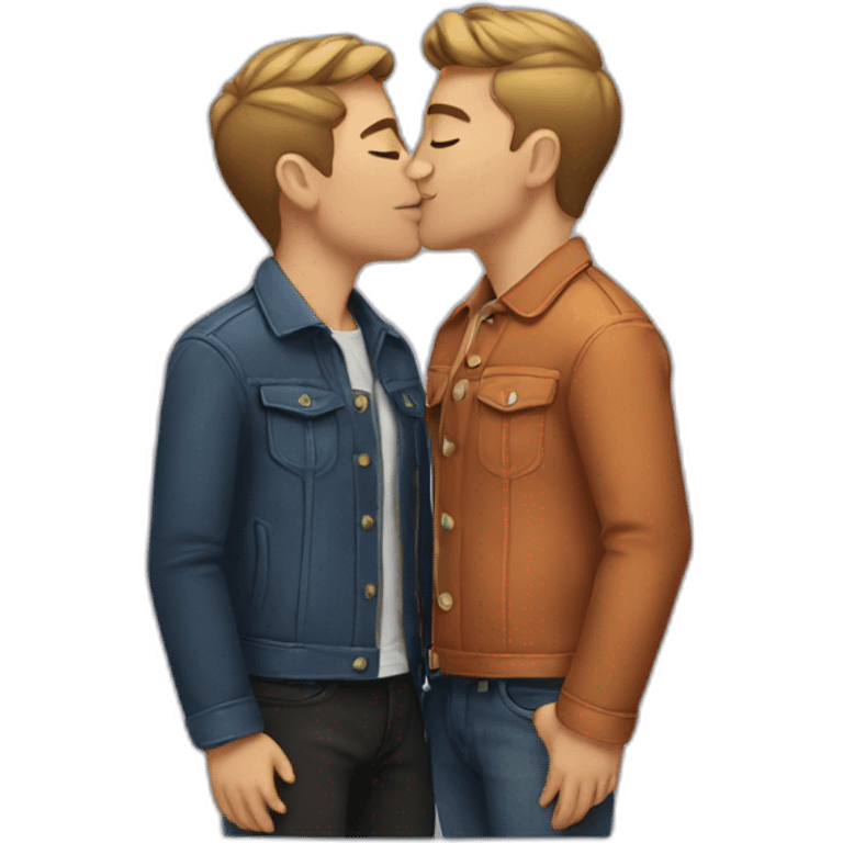 Gay couple kissing emoji