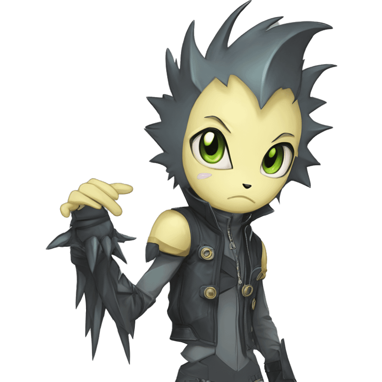 cute cool edgy sharp eldritch futuristic punk Digimon-Fakemon-animal full body emoji