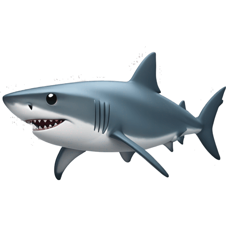 shark in front of a comp emoji