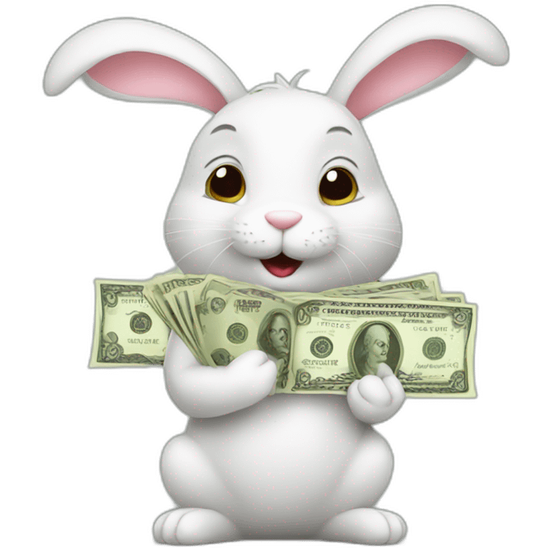 bunny with money emoji