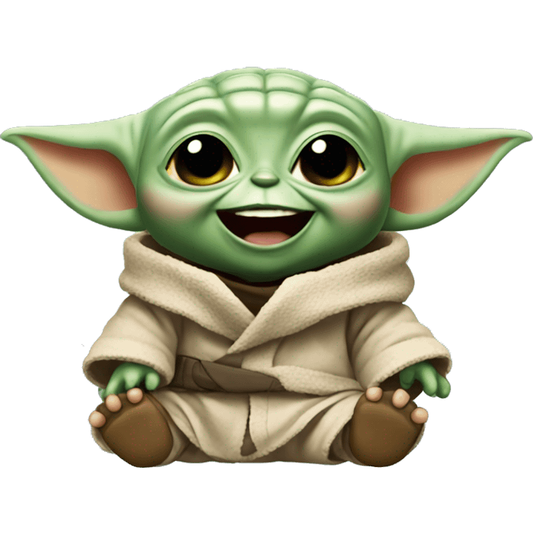 laughing baby yoda emoji