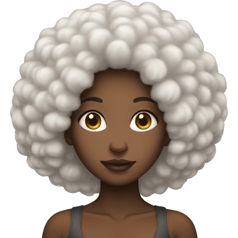 Black girl with afro emoji