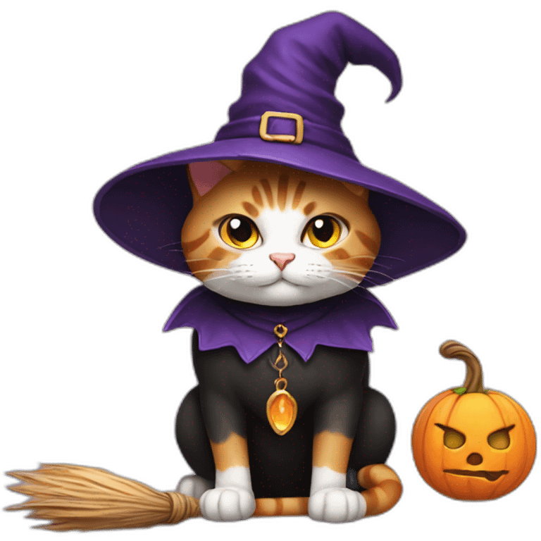 Cat as a witch emoji