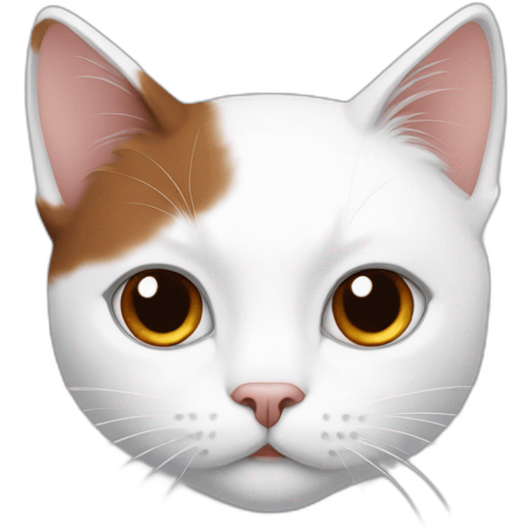 White cat with a little of brown, red and black hair emoji