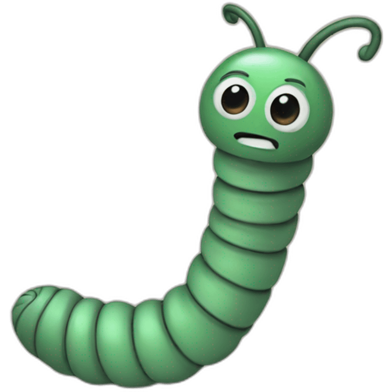 a worm who writes code emoji