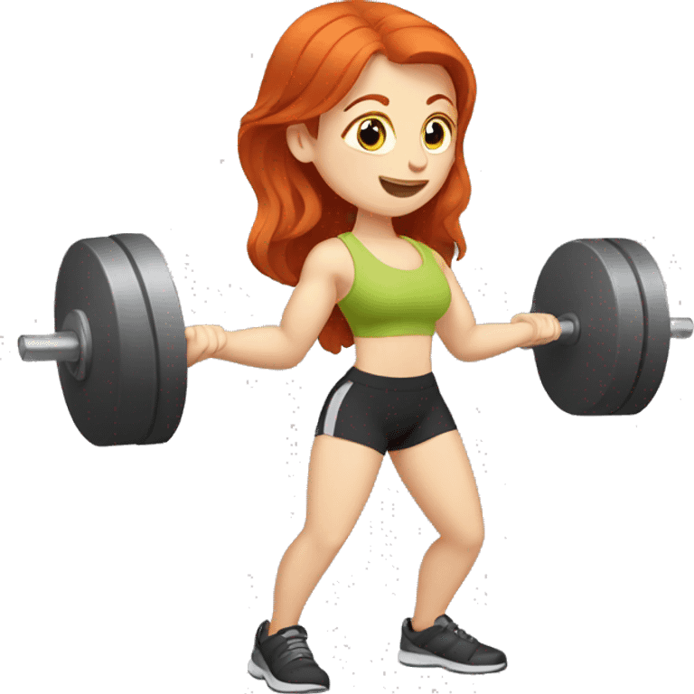 redhead lifting weights emoji