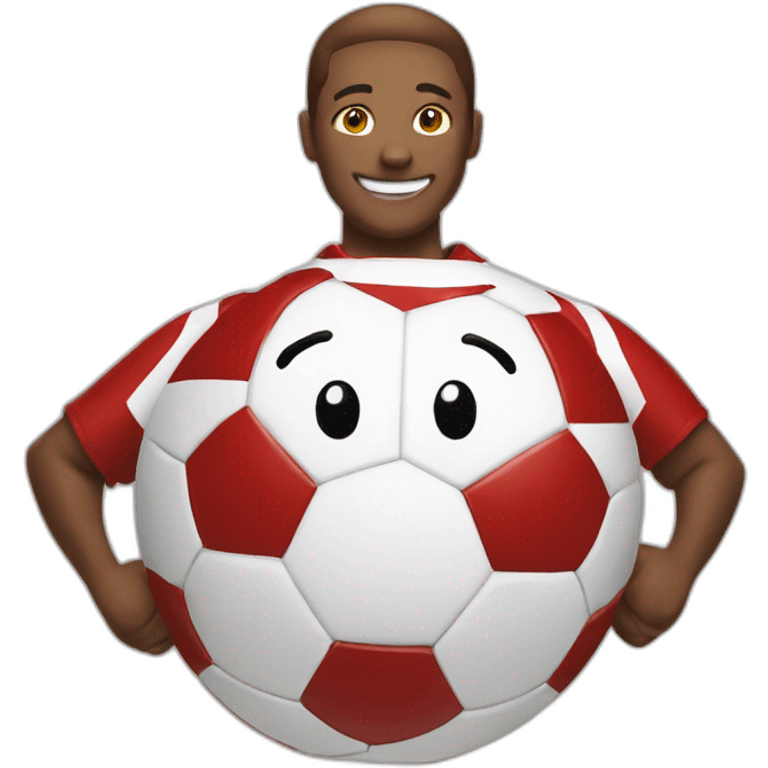 red white soccer with smile emoji