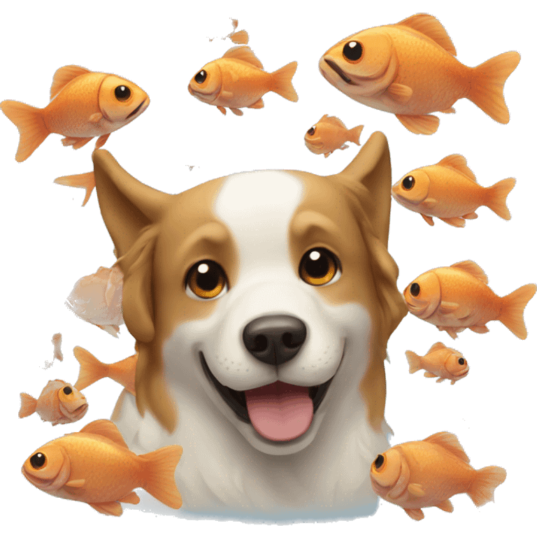 dog love fish emoji