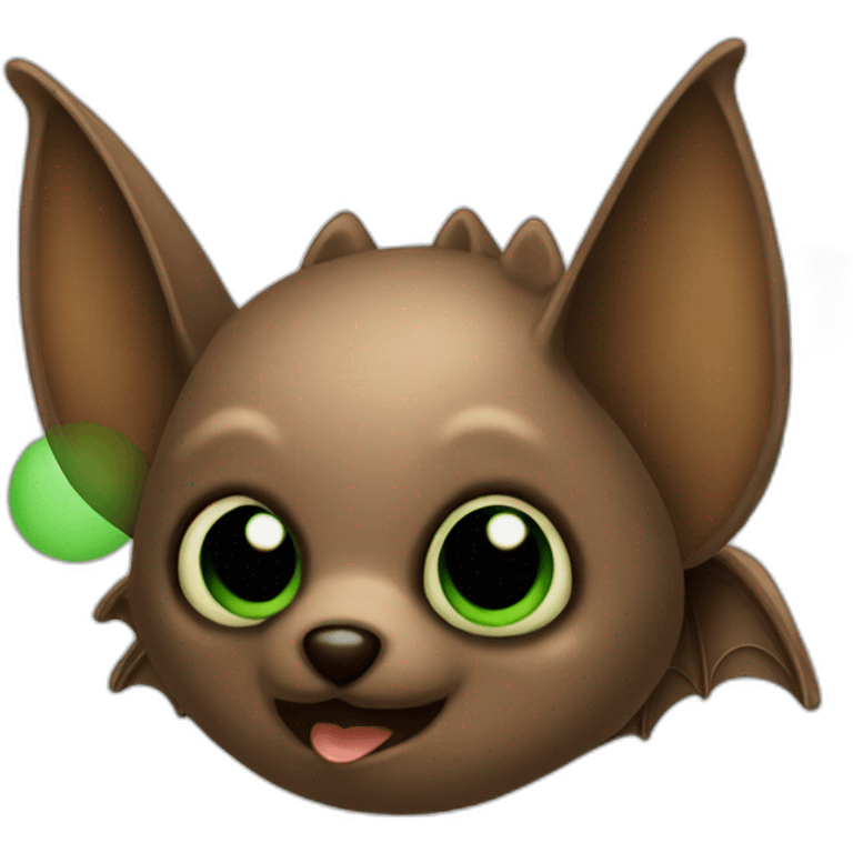 brown Bat with green spots emoji