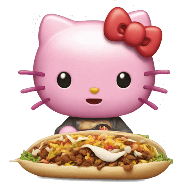 hello kitty eating chipotle emoji