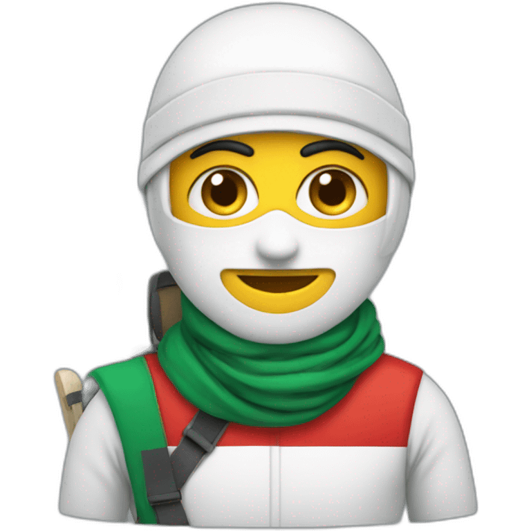 make a skier emoji wearing Palestinian kufiya emoji