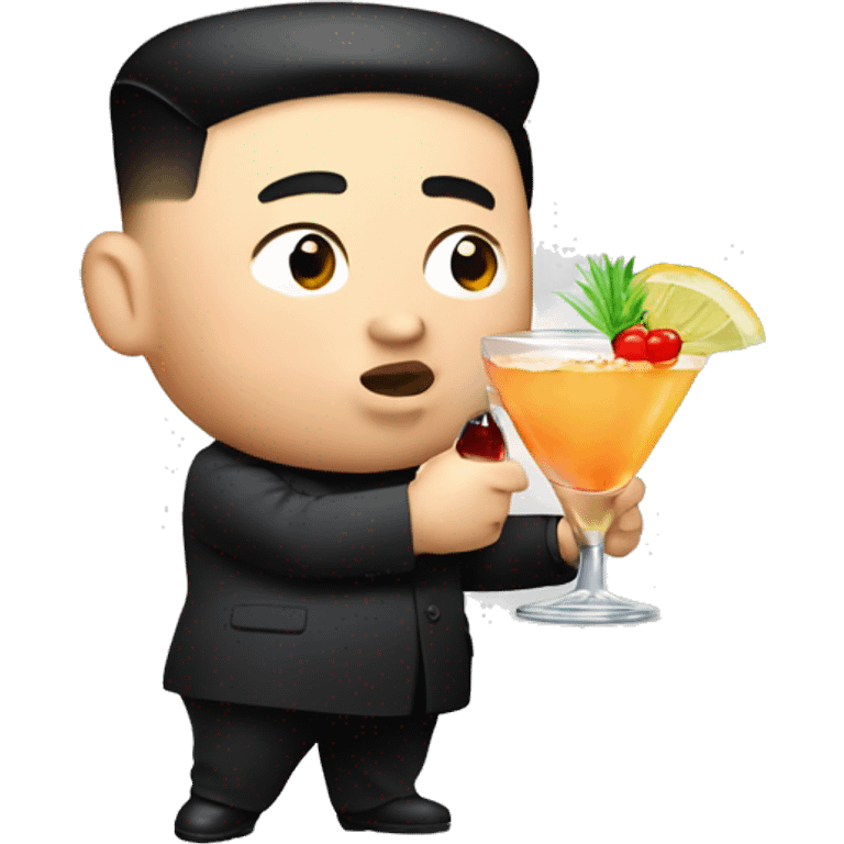 Kim Jong un Holding a Cocktail  emoji