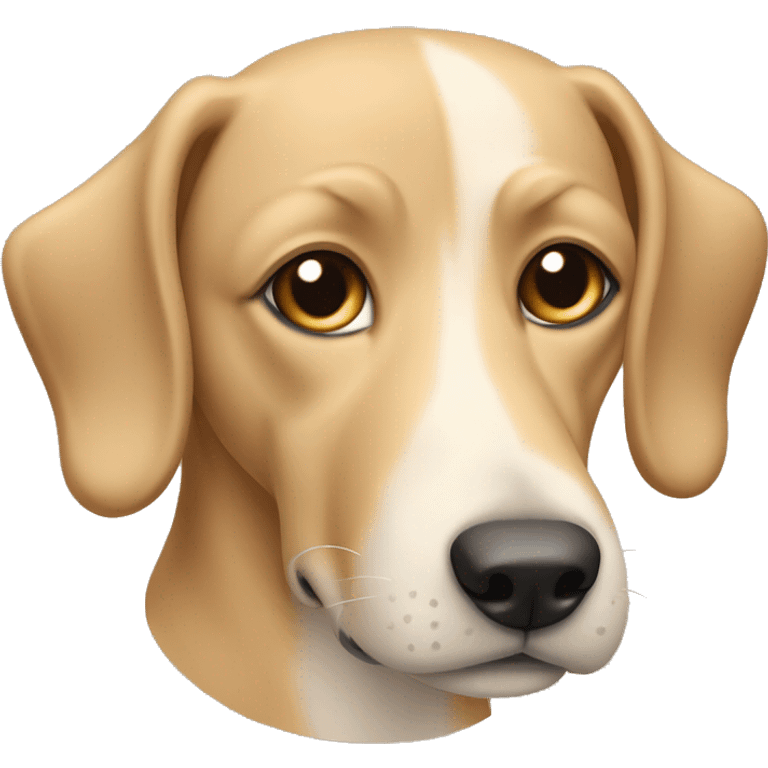 A medium-sized light tan dog with perky ears emoji