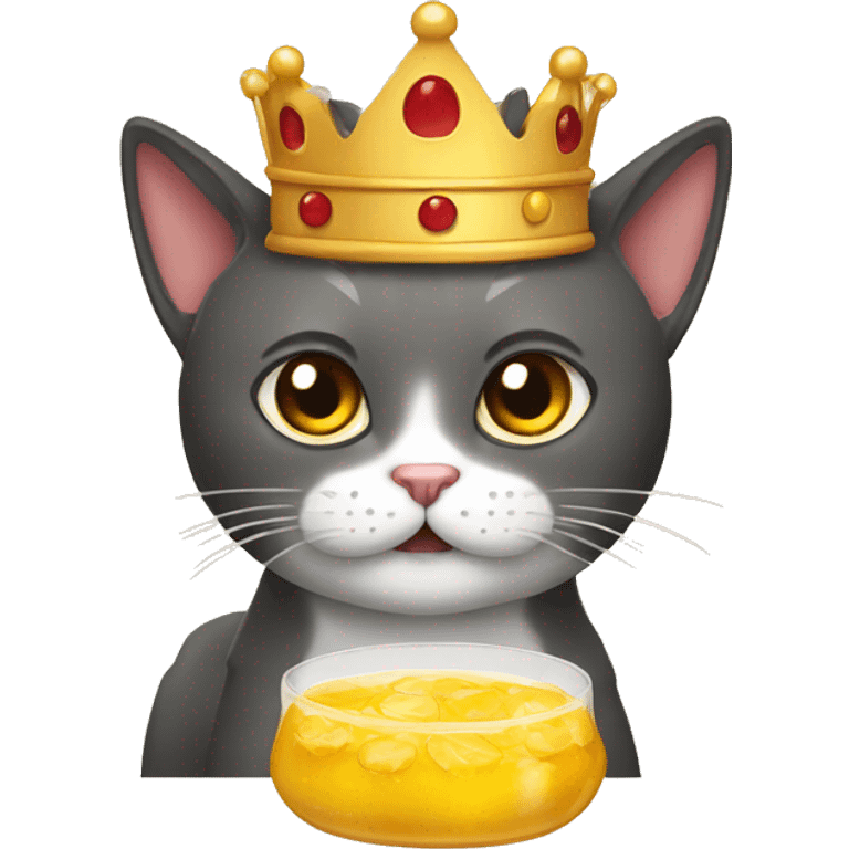 Gato con cara de enojado con corona emoji