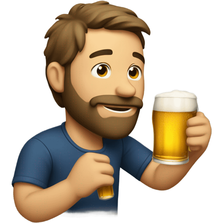 guy drinking a beer emoji