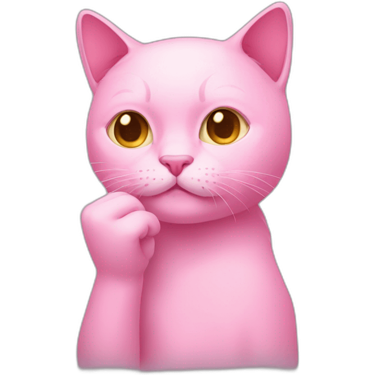 pink cat 'shush' gesture emoji