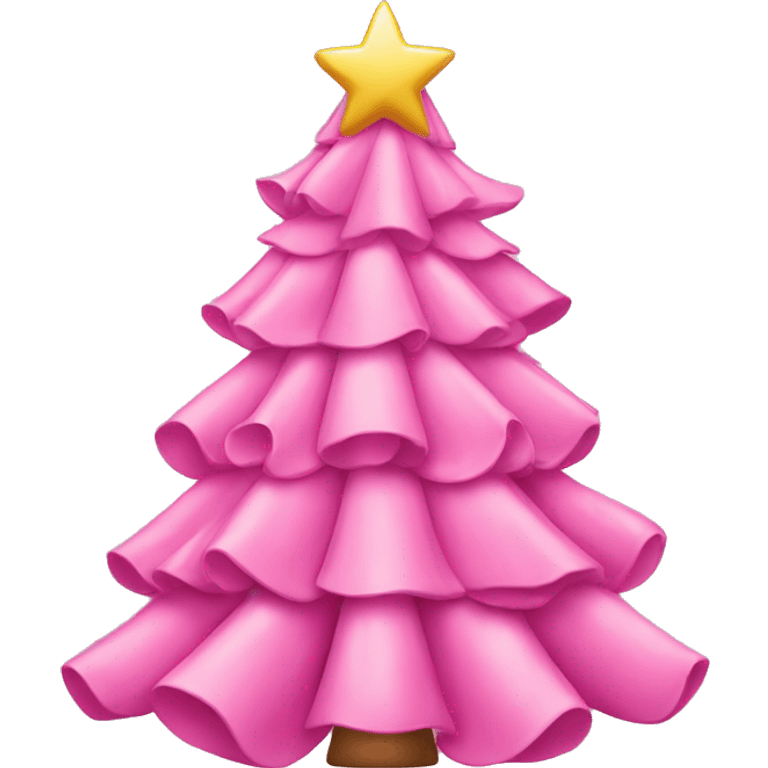 Pink Christmas tree with bows  emoji