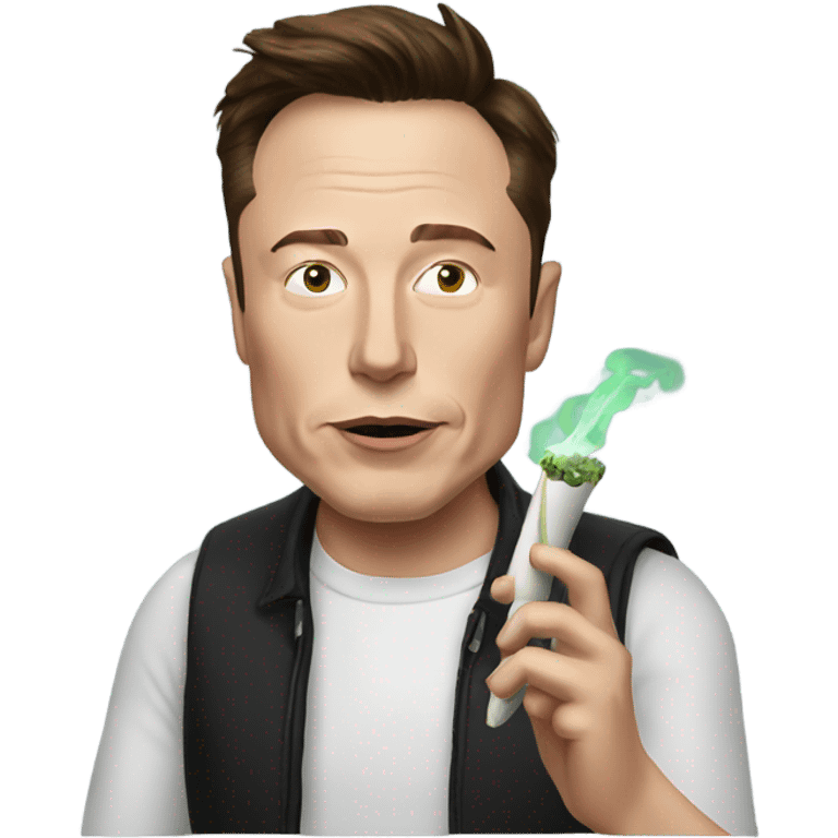 Elon musk with a joint emoji