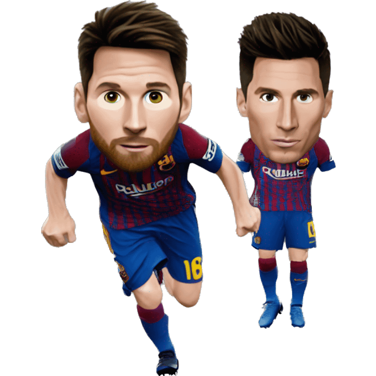 Messi abrazando a cristiano ronaldo emoji