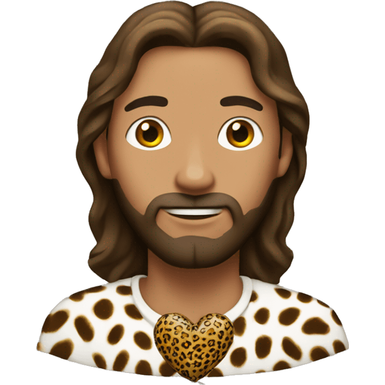 Jesus with cheetah print heart emoji