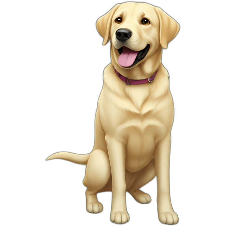 happy golden lab full body emoji