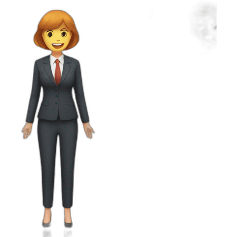 Redhaired, female, middleaged CEO with Bangs Holding hands with middleaged, female, blond CEO both emoji