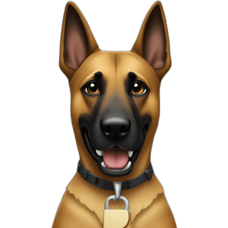 malinois dog wearing jigsaw mask emoji