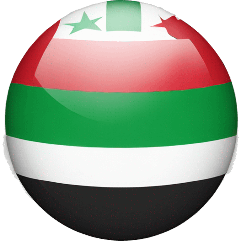 Syria flag with green instead of red + three red stars in the middle of it emoji